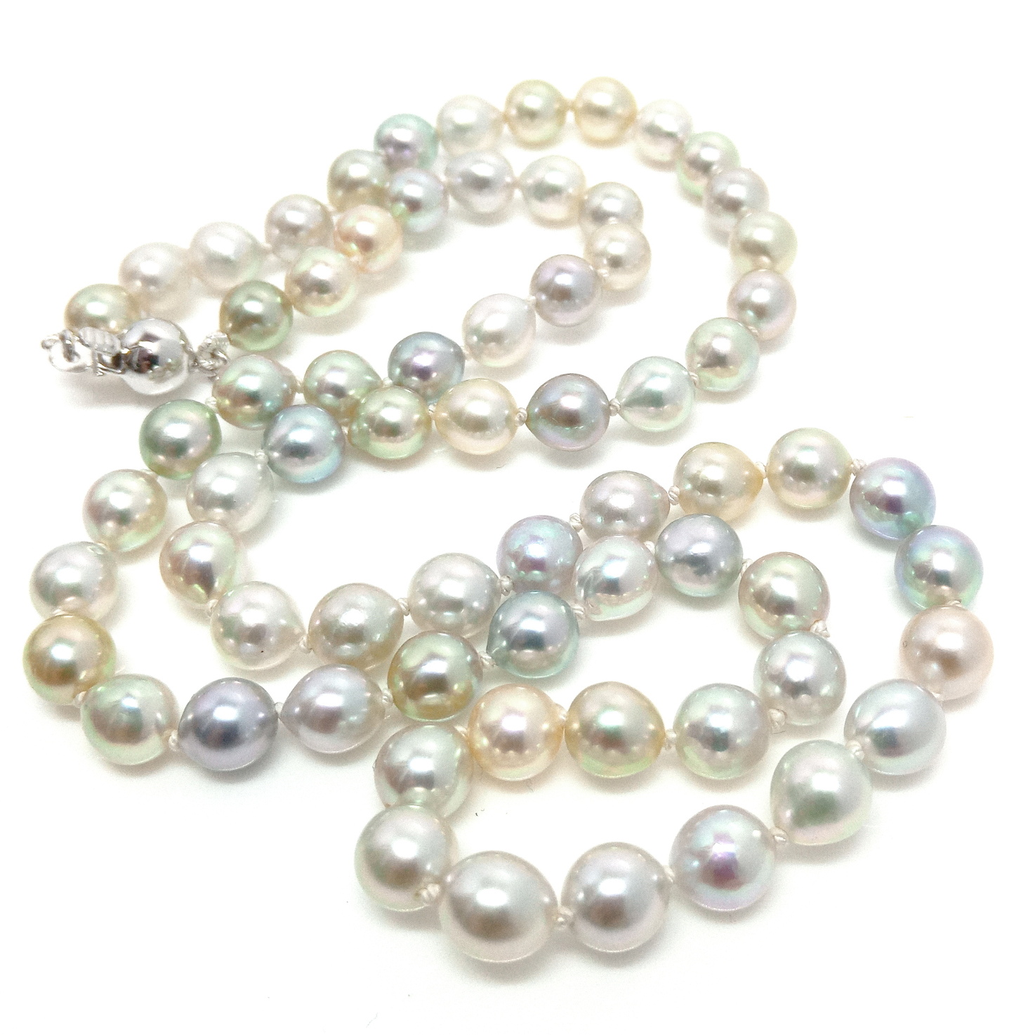 Multicoloured 5.5-6mm Roundish Akoya Pearl Strand